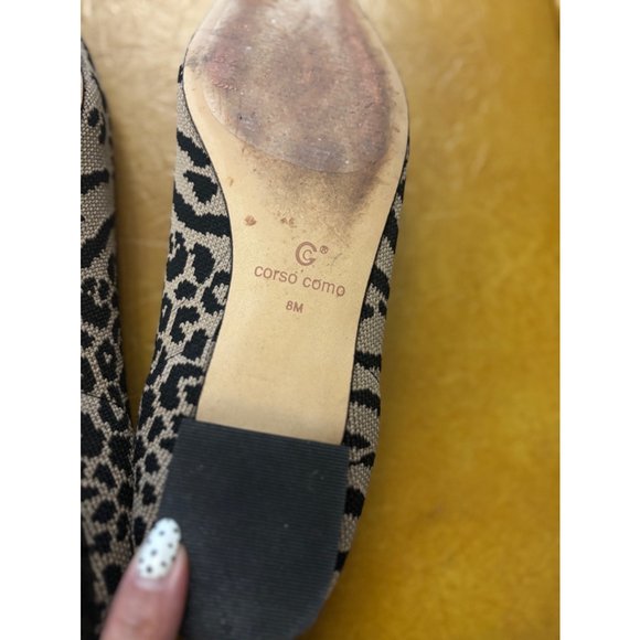 Women's Corso Como Ballet Flats Size 8M Beige & Black Animal Print - Picture 4 of 5